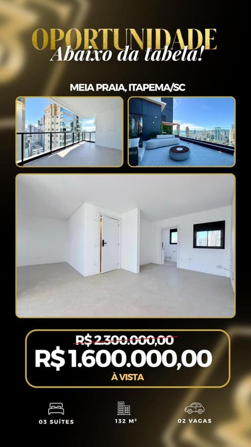 Apto 3 Suites Sea's Garden Itapema SC - Apartamento em Meia Praia, Itapema - à venda - Portal Imóveis Itapema
