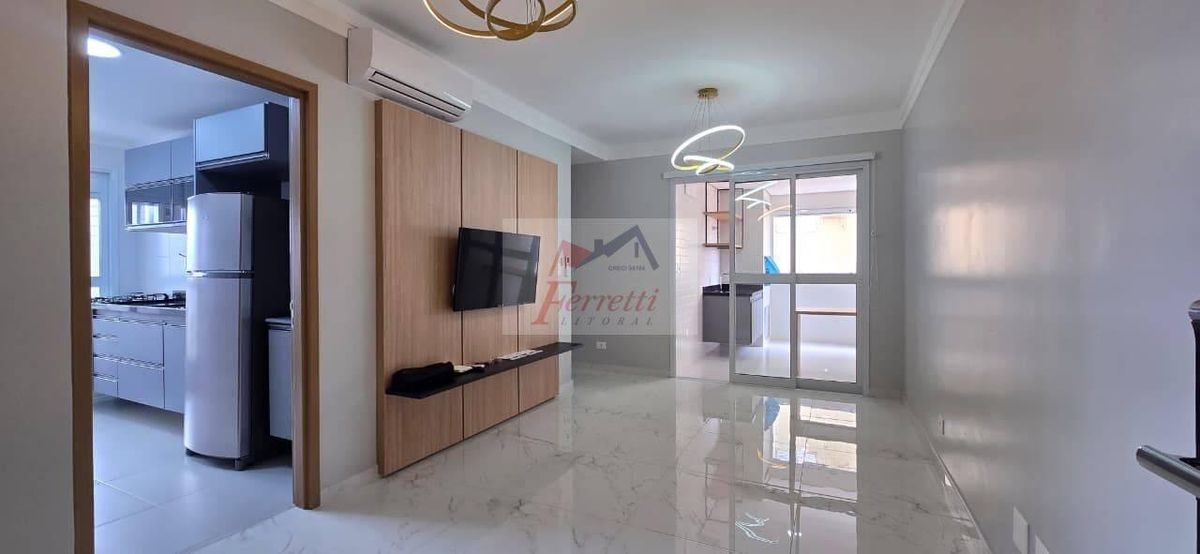 Apartamento com 3 dormitórios mobiliado e climatizado para locação em Boqueirão, Santos/SP - Apartamento em Boqueirão, Santos - para locação - Ferretti Litoral Imoveis