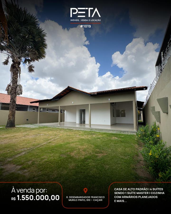 Casa com 4 suítes à Venda, Caçari - Boa Vista - Casa em Caçari, Boa Vista - à venda - PETA SERVICOS IMOBILIARIOS LTDA