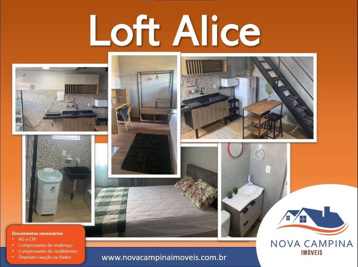 FLAT ALICE 4 E - Flat/Loft/Estúdio em Centro, Campina do Monte Alegre - para locação - NOVA CAMPINA IMÓVEIS