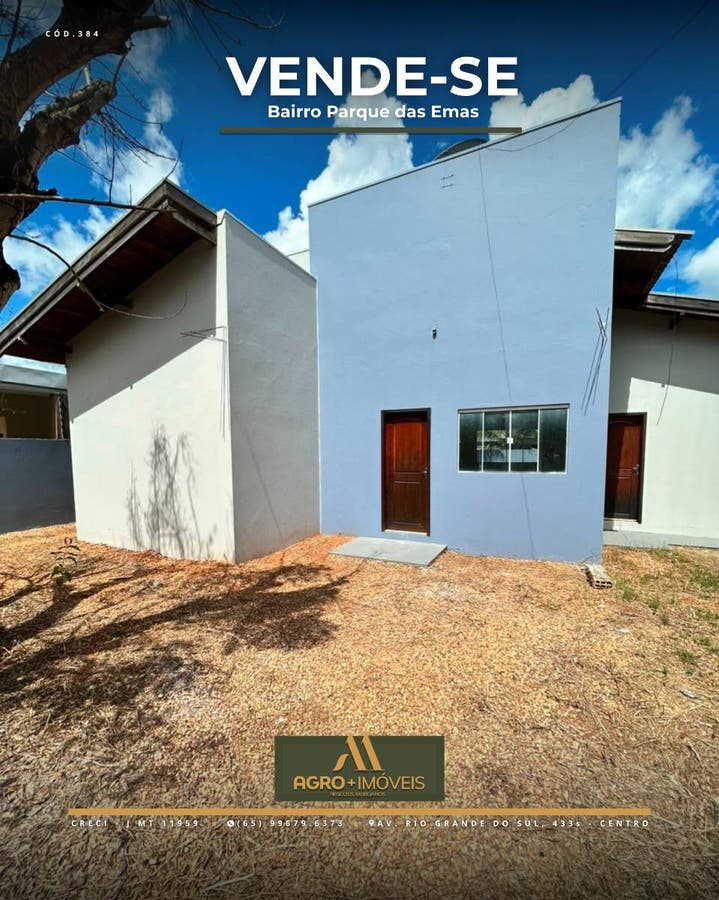 #384 VENDE-SE IMÓVEL - LUCAS DO RIO VERDE - Casa em Parque das Emas, Lucas do Rio Verde - para locação e à venda - AGRO+IMÓVEIS NEGÓCIOS IMOBILIÁRIOS LTDA