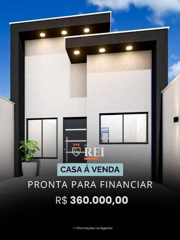 Casa com 3 dormitórios à venda, 72 m² por R$ 360.000,00 - Conjunto Maurício Arantes - Rio Verde/GO - Casa em Conjunto Maurício Arantes, Rio Verde - à venda - IMOBILIARIA REI EMPREENDIMENTOS S/S LTDA