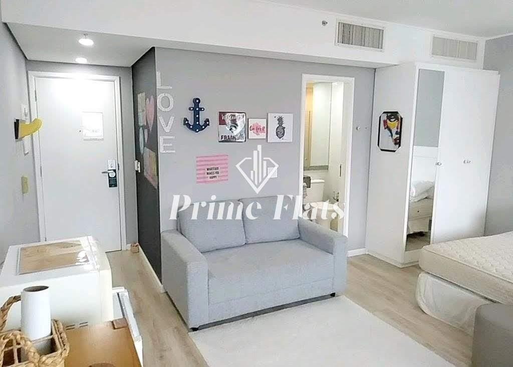 Flat disponível para locação no Hotel Slaviero Essential São Paulo Moema, com 26m², 1 dormitório e 1 vaga - Flat em Moema, São Paulo - para locação - Prime Flats Negócios Imobiliários