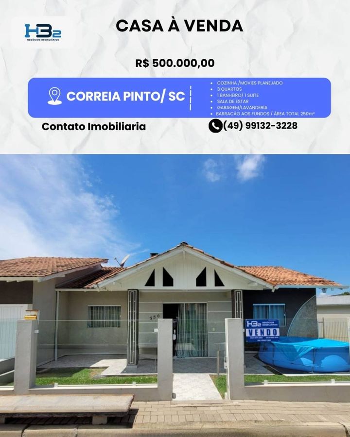 CASA À VENDA - Casa em Pro Flor, Correia Pinto - à venda - HB2 NEGOCIOS IMOBILIARIOS LTDA