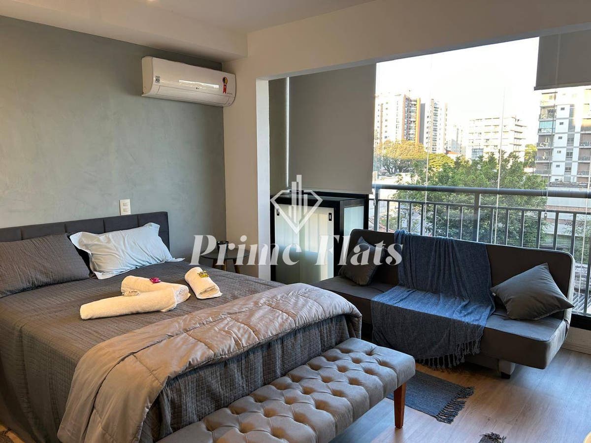Flat mobiliado no Is Moema disponível para locação, com 25m² e 1 quarto em Indianópolis - Flat em Moema, São Paulo - para locação - Prime Flats Negócios Imobiliários