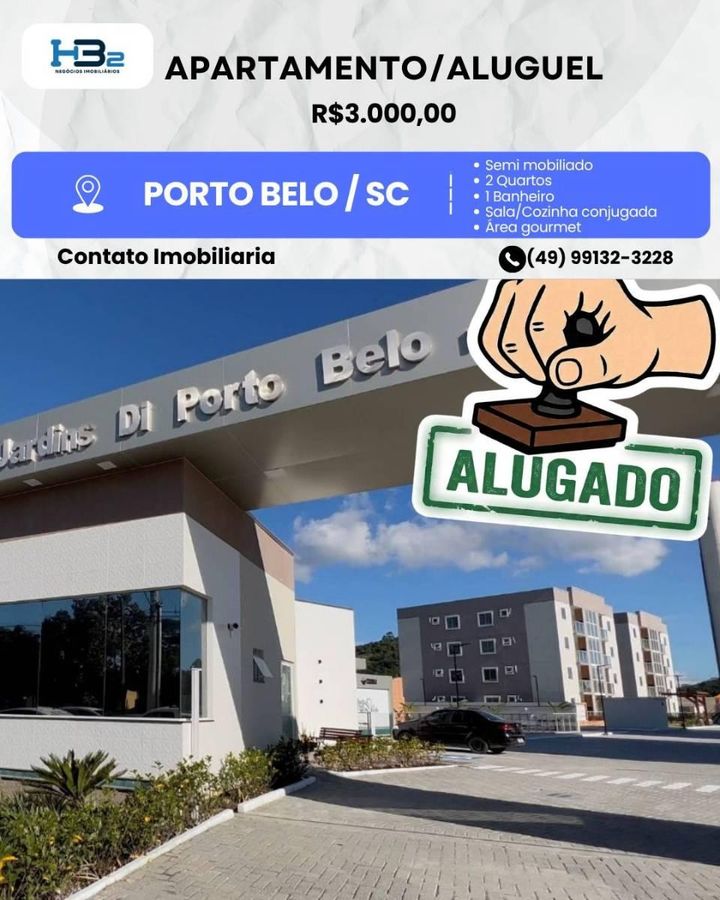 APARTAMENTO/ALUGUEL - Apartamento em Porto Belo - para locação - HB2 NEGOCIOS IMOBILIARIOS LTDA