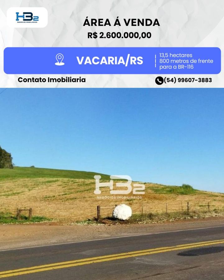 ÁREA RURAL - PEDRAS BRANCAS VACARIA - Terreno em Vacaria - HB2 NEGOCIOS IMOBILIARIOS LTDA