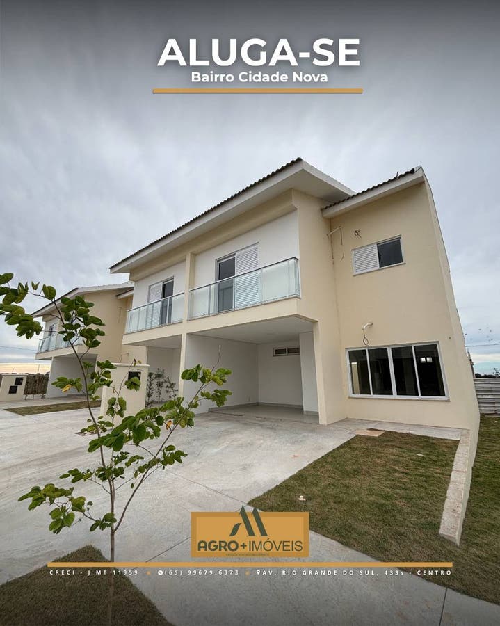 #602 Aluga-Se Sobrado Bairro Cidade Nova - Lucas do Rio Verde - Sobrado em Cidade Nova, Lucas do Rio Verde - para locação - AGRO+IMÓVEIS NEGÓCIOS IMOBILIÁRIOS LTDA
