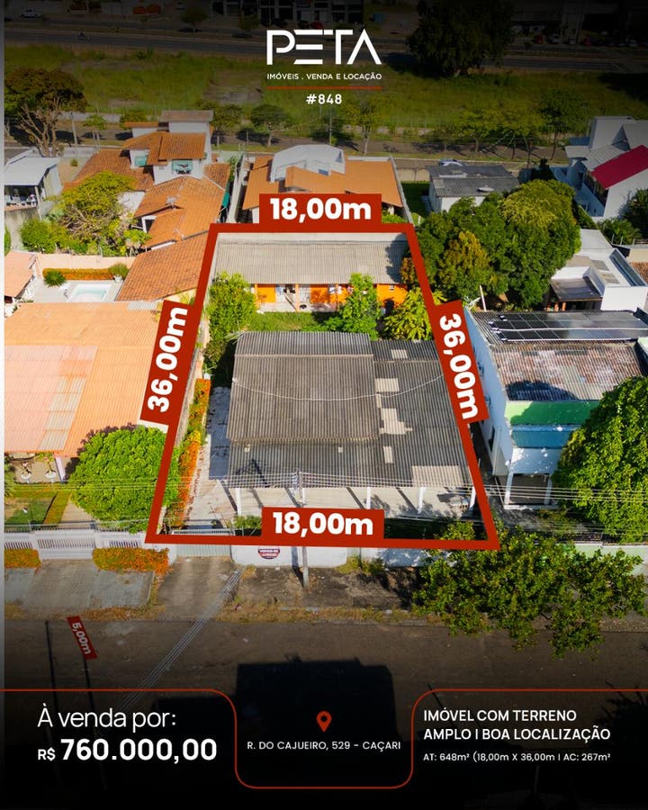 Casa, Caçari - Boa Vista - Casa em Caçari, Boa Vista - à venda - PETA SERVICOS IMOBILIARIOS LTDA