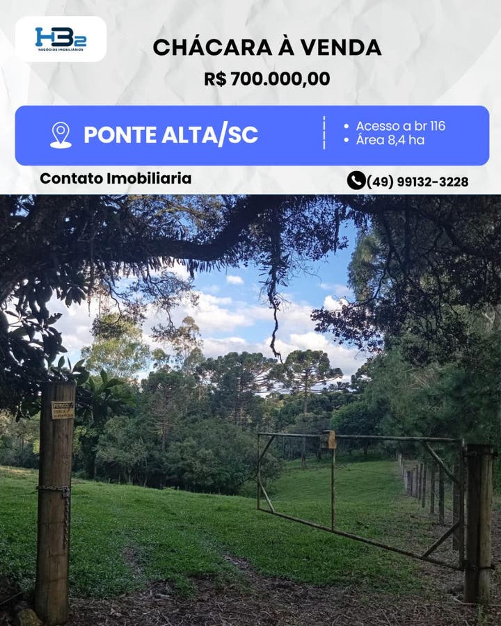 AREA URBANA/RURAL - Terreno em Ponte Alta - à venda - HB2 NEGOCIOS IMOBILIARIOS LTDA