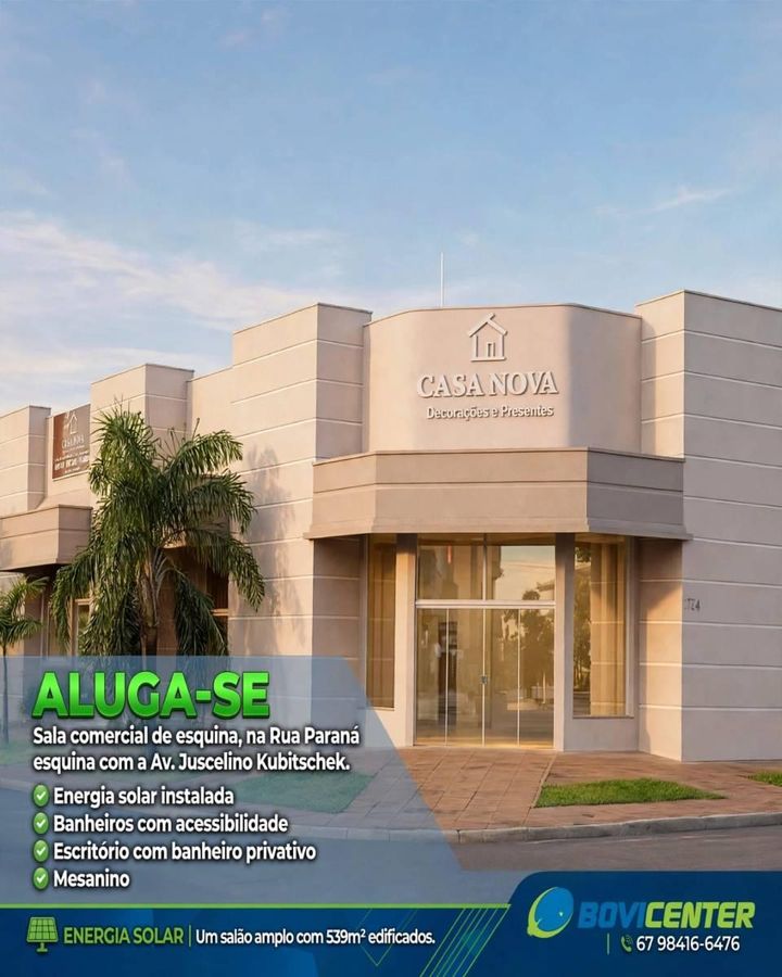 Imóvel Comercial com Ótima Localização - Comercial em Centro, São Gabriel do Oeste - para locação - Bovicenter Negócios Imobiliários LTDA