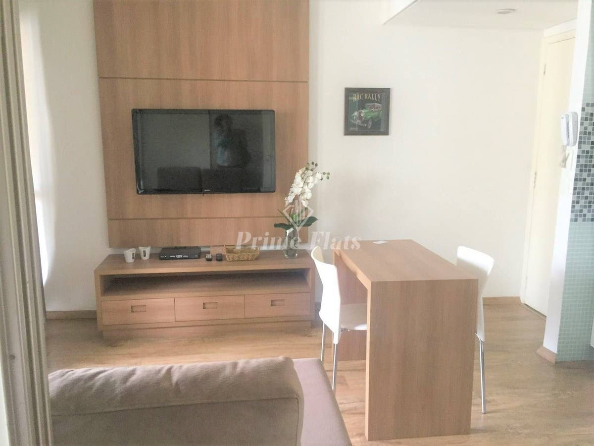 Flat disponível para locação no QI Intelligence Flat, com 44m², 1 dormitório e 1 vaga de garagem - Flat em Moema, São Paulo - para locação - Prime Flats Negócios Imobiliários