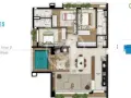 Planta baixa: 3 suítes, 129 m²