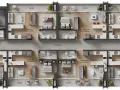 Planta baixa - Apartamento diferenciado à venda, 1 quarto, NF Pulse, Bairro Centro, Itajaí-SC - Apartamento em Centro, Itajaí - à venda - I3 CORRETORES ASSOCIADOS S/S