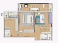 Planta baixa - Apartamento com 2 dormitórios à venda, 65,41m² - Camaroeiro - Caraguatatuba/SP - Apartamento em Balneário Forest, Caraguatatuba - à venda - Christos Korres de Camargo
