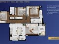 Planta de apartamento com três quartos, sala, cozinha e varanda.