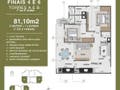 Planta baixa - Apartamento com 2 suítes à venda, de 76m² à 85m² - Praia do Aruan - Caraguatatuba/SP - Apartamento em Aruan, Caraguatatuba - à venda - Christos Korres de Camargo