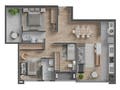 Planta baixa - SUÍTE + 2 ANITA GARIBALDI - Apartamento em Anita Garibaldi, Joinville - à venda - Attenda Imóveis