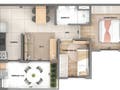 Planta baixa - Parque Nações Granja Julieta - Apartamento em Jardim Caravelas, São Paulo - à venda - Bem Imóvel