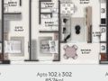 Planta baixa - ZION Apartamento 2 suítes Praia Bombas Bombinhas SC - Apartamento em Bombas, Bombinhas - à venda - Imobiliária Rota do Sol