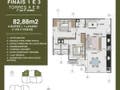 Planta baixa - Apartamento com 2 suítes à venda, de 76m² à 85m² - Praia do Aruan - Caraguatatuba/SP - Apartamento em Aruan, Caraguatatuba - à venda - Christos Korres de Camargo