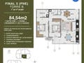 Planta baixa - Apartamento com 2 suítes à venda, de 76m² à 85m² - Praia do Aruan - Caraguatatuba/SP - Apartamento em Aruan, Caraguatatuba - à venda - Christos Korres de Camargo