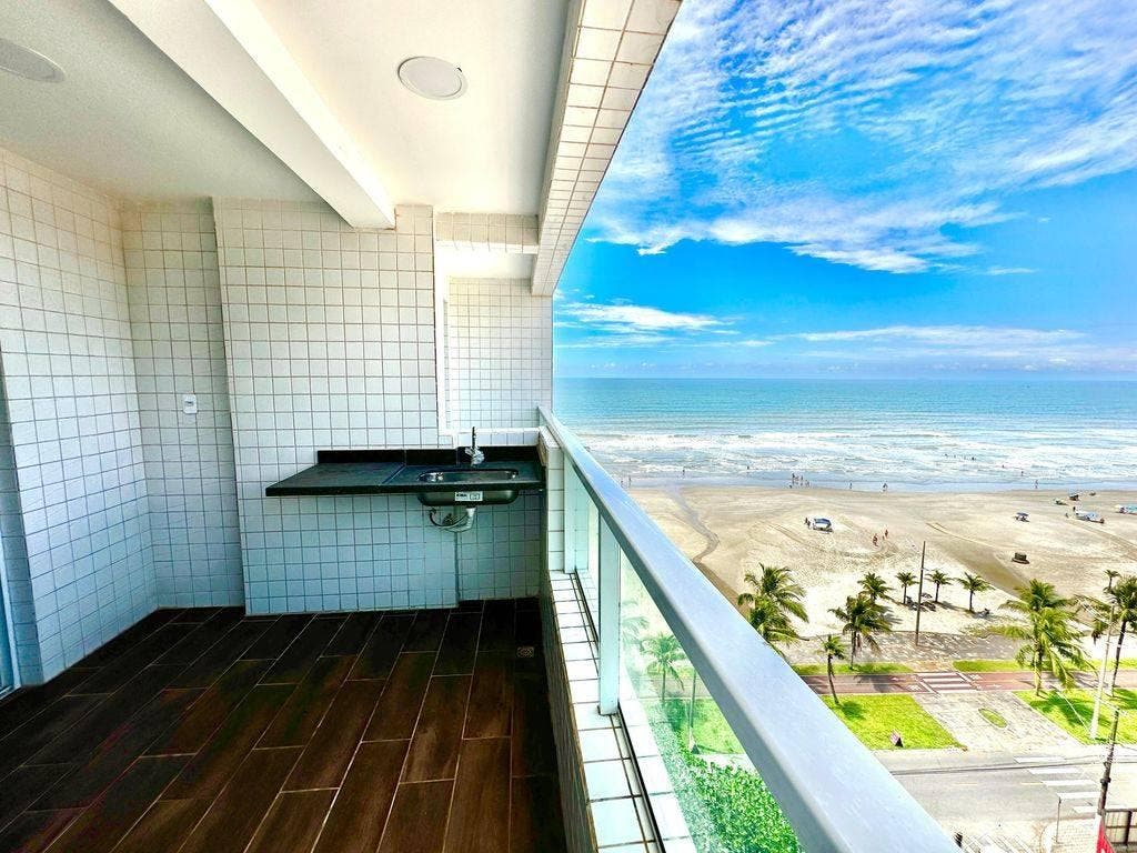 FRENTE MAR! Pronto Para Morar 2 Dormts Varanda Gourmet, R$ 164.500 Entrada - Apartamento em Flórida, Praia Grande - à venda - DEBORA BUENO CONSULTORIA IMOBILIÁRIA