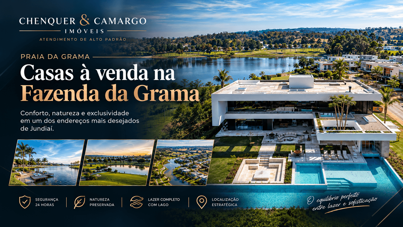 Casa de alto padrão à venda no condomínio Fazenda da Grama, Praia da Grama, em Itupeva/SP