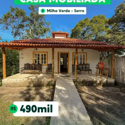 Casa Mobiliada no Coração de Milho Verde/MG 🏡✨ - Casa em Serro - à venda - Gama Imobiliária