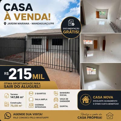 CASA Á VENDA - JARDIM MARIANA - Casa em jardim mariana, Mandaguaçu - à venda - Rafael Ortega Imóveis