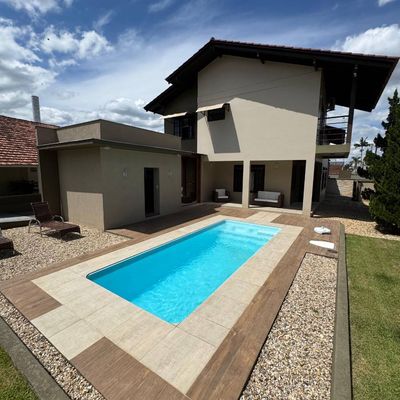 Terreno com 924,27m² com 2 Casas e Piscina no Bairro Vila Lenzi (Avalia Permuta) - Casa em Vila Lenzi, Jaraguá do Sul - à venda - Imobiliária SMART