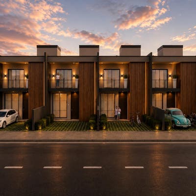 Sobrado geminado na planta no bairro Ano Bom | 77,93 m² - Casa em Ano Bom, Corupá - à venda - CONSTRUTORA O.R. LTDA