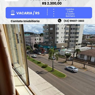 APARTAMENTO PARA LOCAÇÃO AV. MOREIRA PAZ VACARIA - Apartamento em Nossa Senhora de Fátima, Vacaria - para locação - HB2 NEGOCIOS IMOBILIARIOS LTDA
