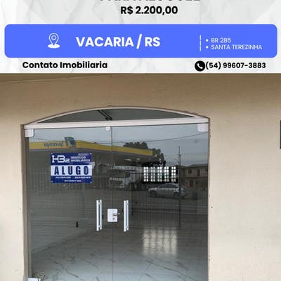 SALA COMERCIAL PARA LOCAÇÃO - BR285 SANTA TEREZINHA - Comercial em Santa Terezinha, Vacaria - para locação - HB2 NEGOCIOS IMOBILIARIOS LTDA