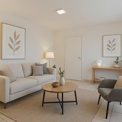 Apartamento simples fachada moderna (melhorada por IA)