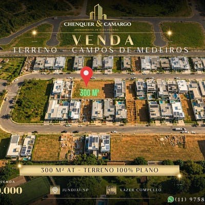 Terreno Plano 300m² à Venda no Campos de Medeiros – Jundiaí - Lote/Terreno em Medeiros, Jundiaí - à venda - Chenquer & Camargo Imóveis