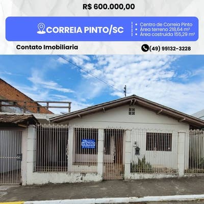 CASA À VENDA - Casa em Centro, Correia Pinto - à venda - HB2 NEGOCIOS IMOBILIARIOS LTDA