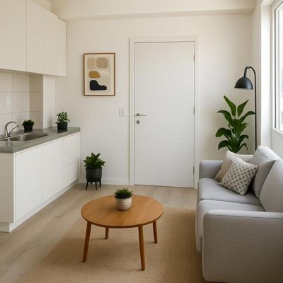 Cozinha minimalista moderna (melhorada por IA)