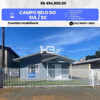 Casa á venda em Campo Belo - Casa em SONHO DOURADO, Campo Belo do Sul - à venda - HB2 NEGOCIOS IMOBILIARIOS LTDA