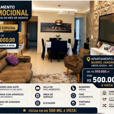 Apartamento a Venda Jardim Finotti - R$ 550.000,00 - Apartamento em Santa Mônica, Uberlândia - à venda - TOWER COMPANY IMOVEIS EIRELE ME