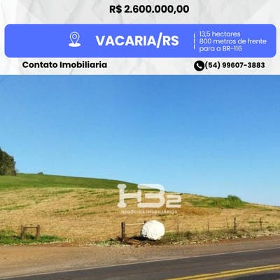 ÁREA RURAL - PEDRAS BRANCAS VACARIA - Terreno em Vacaria - HB2 NEGOCIOS IMOBILIARIOS LTDA