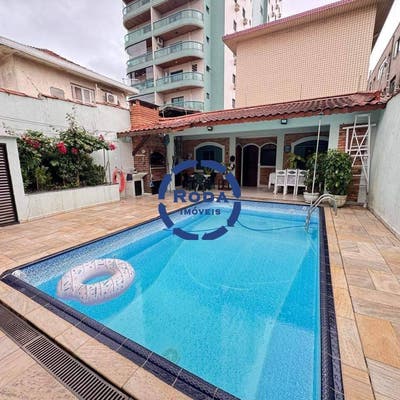 SOBRADO ISOLADO 4 DORMITORIOS COM PISCINA GRANDE - Sobrado em Embaré, Santos - à venda - A.AYRES IMÓVEIS LTDA