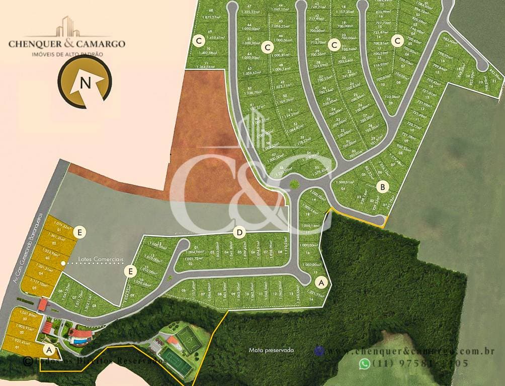 Terreno à venda no Jardim Atenas Jundiaí, Malota, 746m², aclive e 15m de frente - 45